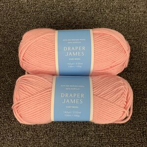 Lot Of 2 Draper James Cozy Wool Almond Blossom Merino Wool And Acrylic Yarn New